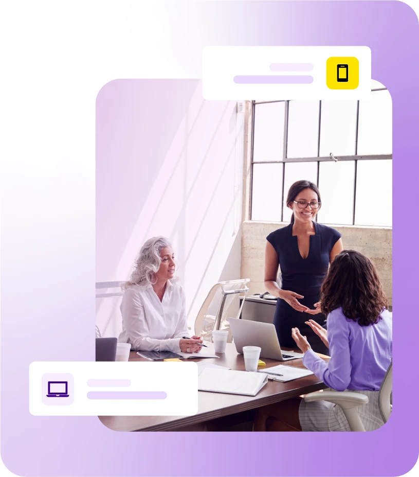 Group planning session with three ladies