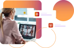 Lady on laptop on a video call