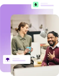 Team members laughing