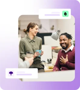 Team members laughing