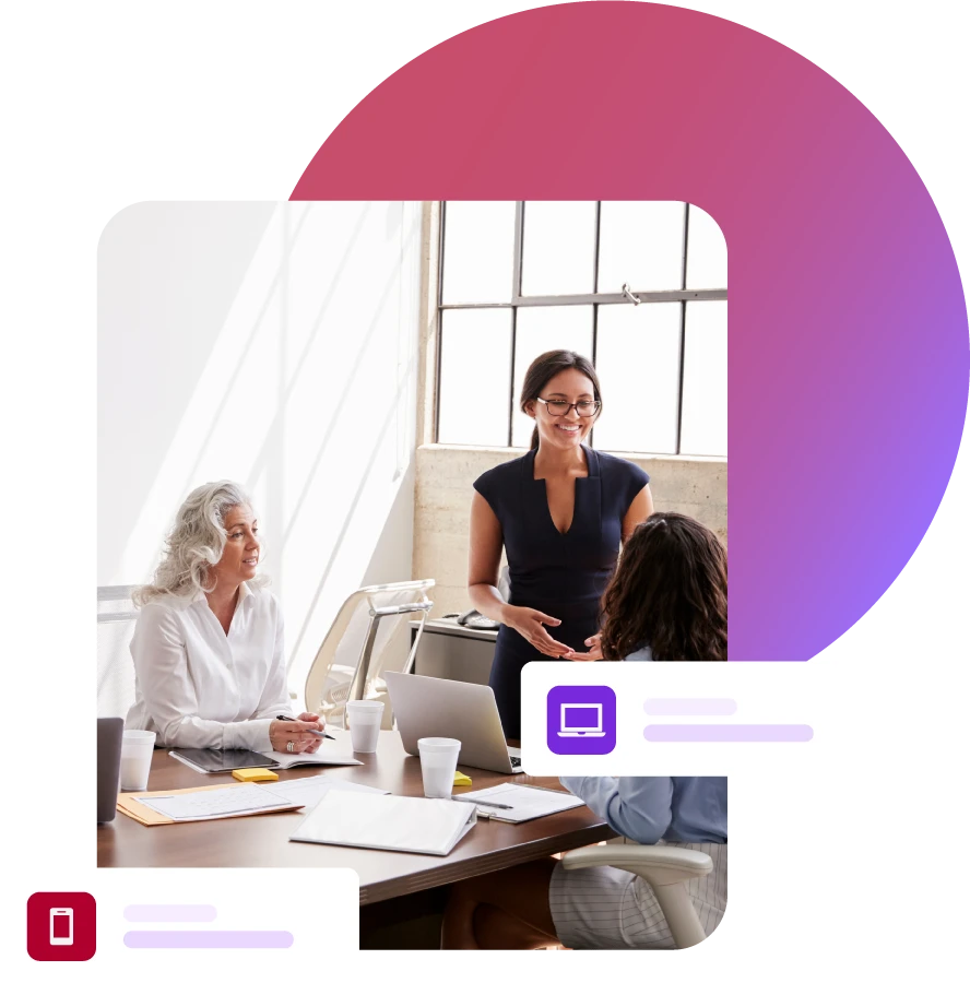 Group planning session with three ladies