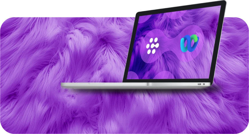 Laptop with Gamma and Webex Logos